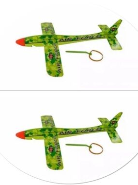 2 Air Force Foam Glider Plane Toys  - Green Camouflage